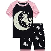 Popshion Little Girls Pajamas Summer Short Sets Mermaid Sleepwear 100% Cotton Toddler Pjs Clothes Size 2-8 Years