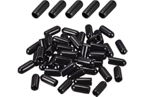 DMiotech 50 Pack 3/16"(5mm) ID Black Screw Thread Protectors Rubber End Caps Bolt Covers for Screw Bolt Furniture Pipe