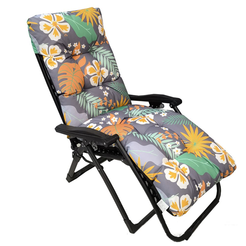 Photo 1 of Srutirbo Waterproof Patio Lounge Chair Cushion, Indoor Outdoor Floral Printed Sun Lounger Pad Replacement with Ties, Rocking Chair Sofa Cushion Non-Slip High Back Chair Cushions, 66 Inch (A)