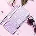 S9 Plus Wallet Case,Galaxy S9 Plus Case,Fingic Luxury Glitter Wallet Case Nickel Plated Press Stud[Cash Holder][Wrist Strap][Magnetic Snap Closure] Protective Cover for Samsung Galaxy S9 Plus,Purple