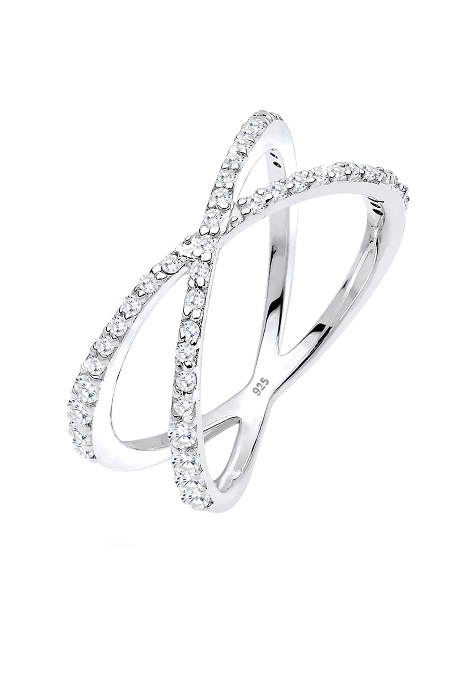 Elli Bague Croix Oxyde de Zirconium Argent 925, 54 mm