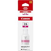 Canon GI-26 Genuine Pigment Magenta Ink Bottle, Compatible with MegaTank GX7120, GX6120, GX5120, GX6020, GX7020, GX6021, GX7021, GX5020, GX4020, and GX3020 Printers