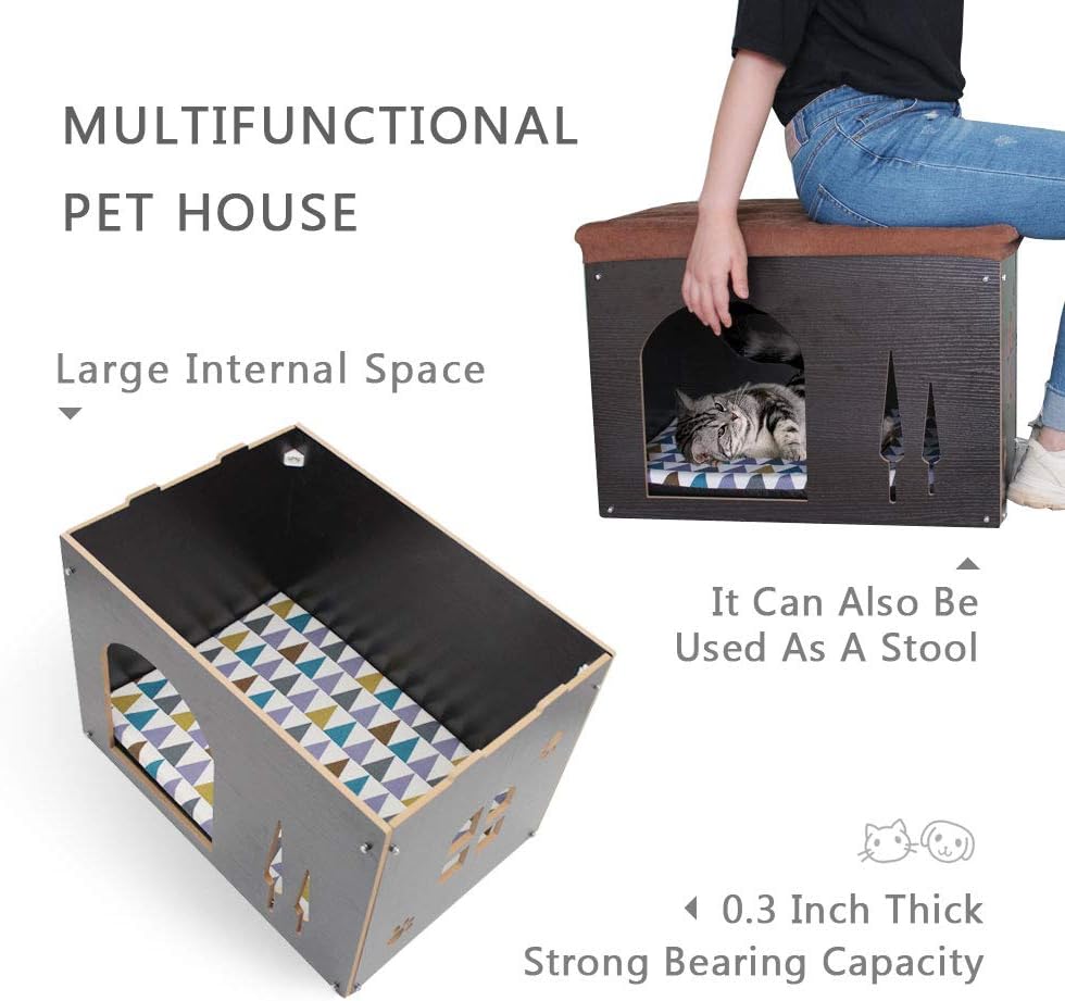 Cat Pet Bed House- Footstool Style Cat Cave Puppy Kennel - Image 5