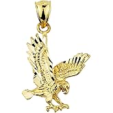 10K Yellow Gold Landing Eagle Charm Pendant