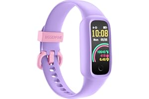 BIGGERFIVE Vigor 2 L Kids Fitness Tracker Watch for Boys Girls Ages 5-15, Activity Tracker, Heart Rate Sleep Monitor, IP68 Wa