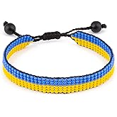 FAHARI Ukraine Flag Bracelet: Handmade, Adjustable Unisex Boho Wristband