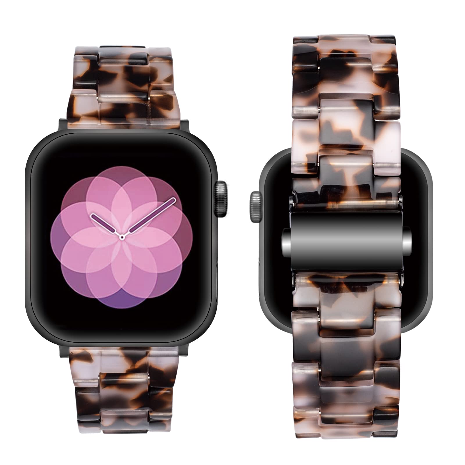 SEURE Compatible with Apple Watch Band 38mm 40mm 41mm 42mm 44mm 45mm, Women Men Resin Strap with Stainless Steel Buckle Replacement for Series SE/8/7/6/5/4/3/2/1