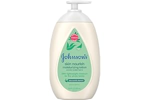 JOHNSON'S BABY Johnson's Skin Nourish Moisturizing Baby Lotion with Aloe Vera Scent & Vitamin E, Gentle & Lightweight Body Lotion for The Whole Family, Hypoallergenic, Dye-Free, 16.9 fl. oz