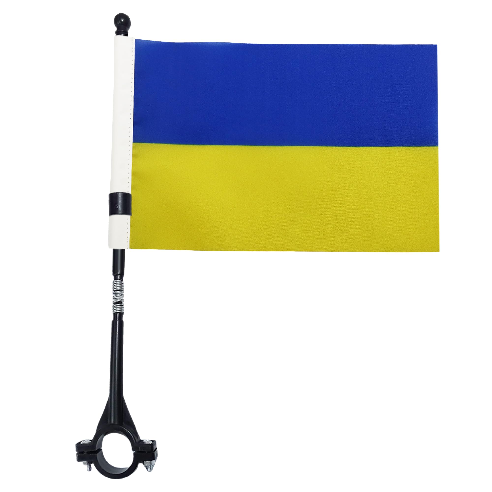 AZ FLAG - Ukraine Bike Flag 4'' x 6'' - Ukrainian Bicycle Flag 100% Polyester 21 x 14 cm - Mini Banner with 12'' Black Plastic Pole