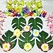 Tytroy Green Tropical Leaves Artificial Palm Monstera Hawaiian Luau Party Decoration (48 pc)