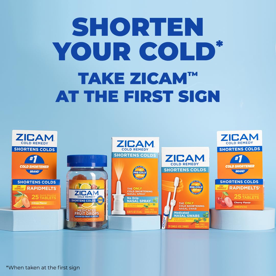Zicam Cold Remedy Zinc Medicated Fruit Drops, Ultimate Orange, 25 Count (Pack of 1)