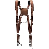 Cwatcun Camera Strap, Camera Harness for Photographers-Leather Dual Camera Neck Shoulder Straps for Canon, Nikon, Sony, Fuji DSLR SLR Mirrorless Camera- 1.0 S Coffee