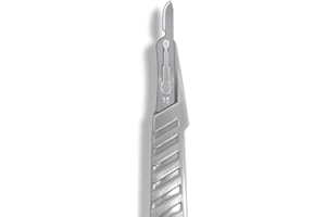 Cynamed Disposable Scalpels No. 15 with Plastic Handle, High Carbon Steel, Individually Foil Wrapped, Sterile, Box of 10