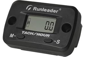 Runleader Digital LCD Tach/Hour Meter - Maintenance Reminder,Battery Replaceable,Waterprooof Design for 2/4 Stroke Gas Engine
