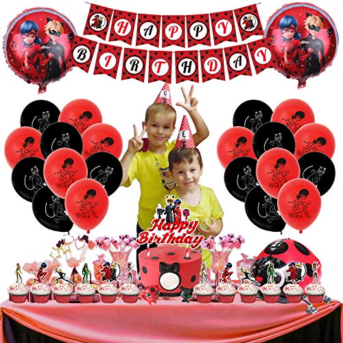 Miraculous Ladybug Birthday Party Supplies, Ladybug Party Decorations
