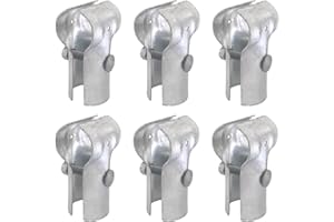 ADLMPW [Pack of 6] 1-3/8" x 1-3/8" End Rail T Clamp, Galvanized Steel Chain Link Fence T Clamp, End Rail Clamp for 1-3/8" OD Pipe, Bolts & Nuts Included