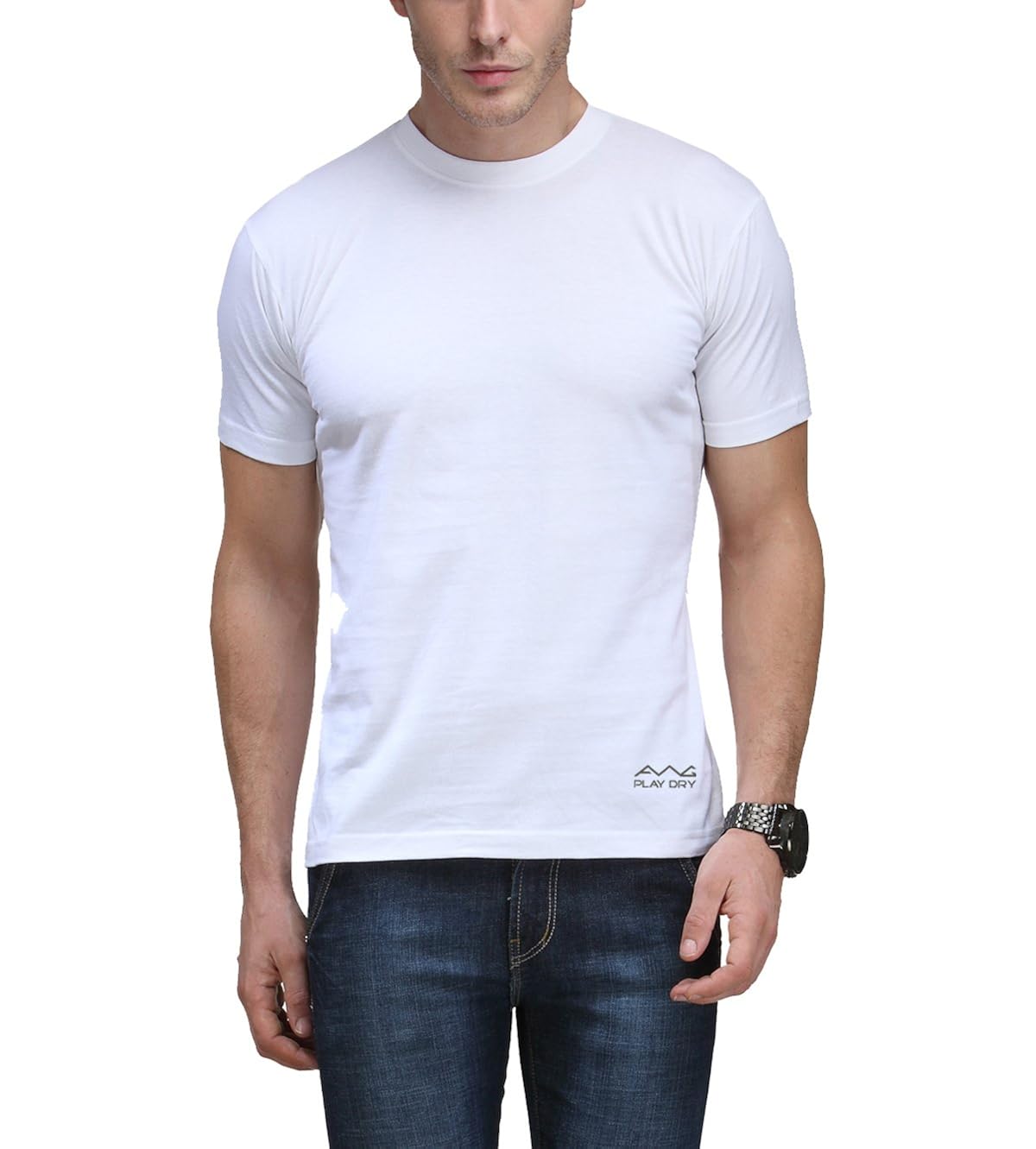 beingu men's dryfit polyester round neck half sleeve t-shirts - pack of 3