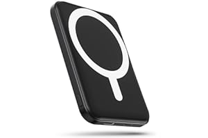 podoru for Magsafe Battery Pack, 5000mAh Magnetic Power Bank with Type-C Cable 20W PD Fast Charging Lighting Input Wireless Portable Charger for iPhone 17/16/15/14/13/12/ All Series-Black