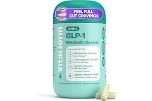 VITALFORM GLP-1 Metabolic Support Supplement – 4-in-1 Formula for Appetite Control, Cravings, Digestion, Energy & Weight Management – With GlucoVantage®, Berberine, Inulin & EGCG – Vegan Capsules