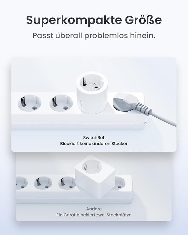 Plug Mini Matter-fähig mit Leistungsüberwachung, WLAN Steckdose kompatibel mit Alexa, Google Home, Apple Home und Home Assistant (via Matter), Sprachsteuerung, Fernzugriff, 16A Type-F