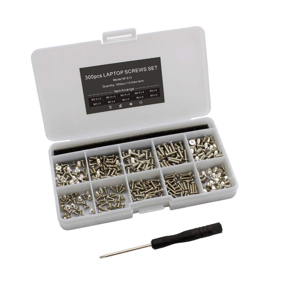 Screws 300pcs Laptop Notebook Screws Set for HP Dell Lenovo