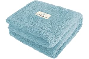 PETHUR Waterproof Dog Blankets for Small Dogs, Small Cat Blankets for Indoor Cats, Soft Sherpa Puppy Blanket Washable, Pet Throw Blanket for Couch, 20"x30", Blue