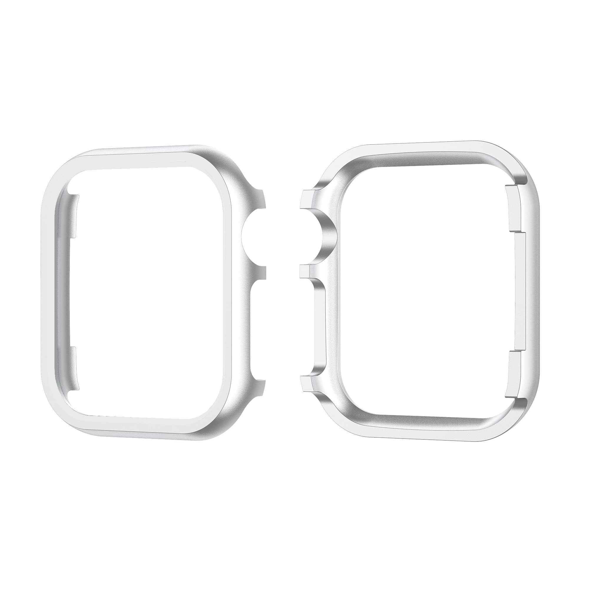 Silver Case Compatible with Apple Watch 42mm Series 3, Lightweight Aluminum Alloy Frame Protector for Women Girls Metal Sparkling Bling Bumper Case Compatible with Apple iWatch 42mm Series 3 2 1
