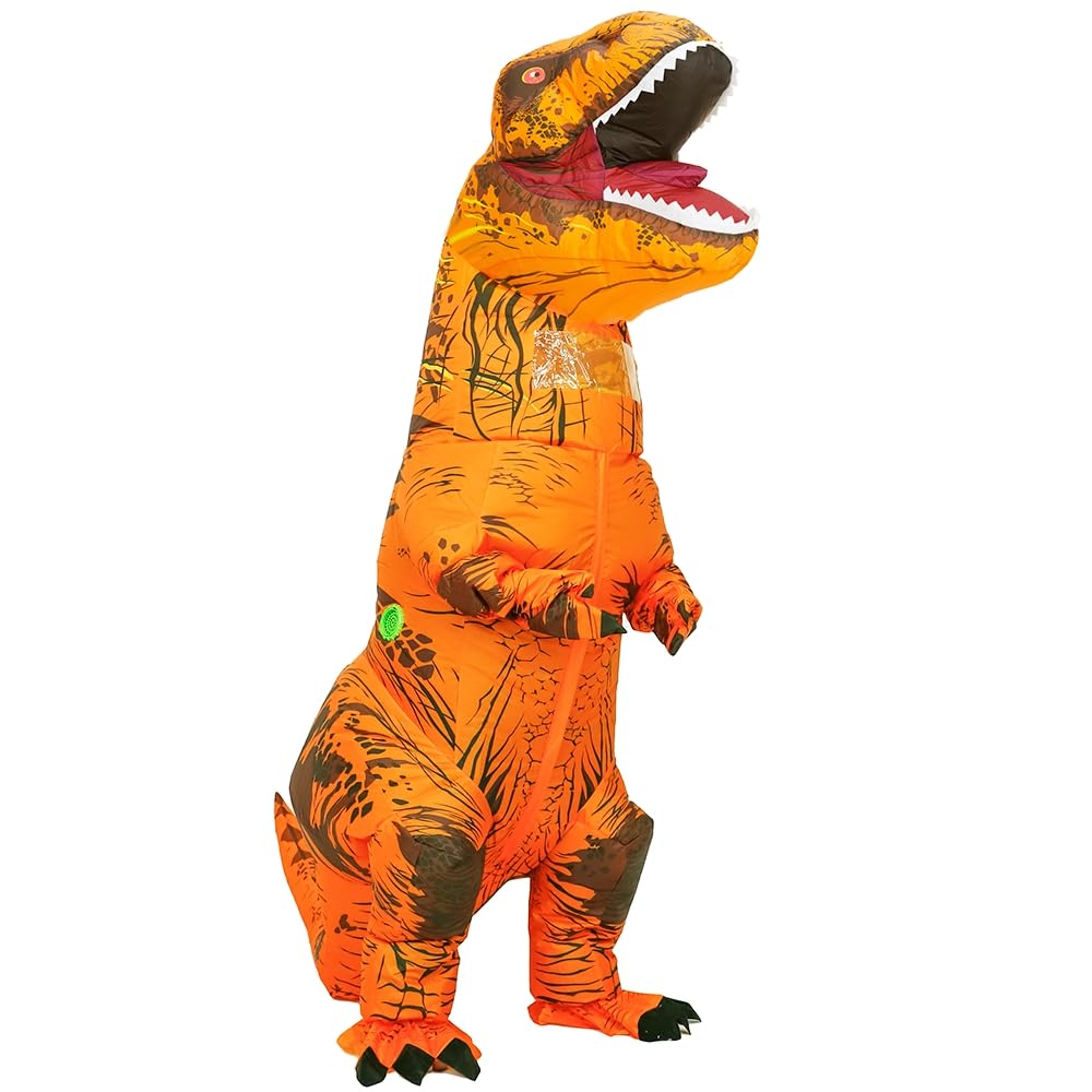 Rafalacy Inflatable Dinosaur Costume Adult Fancy Dinosaur Suit Blow up Trex Full Body Dino Costume For Halloween Cosplay Party