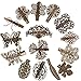 Jaciya 15 Pieces Vintage Metal Hair Clips Retro French Hair Barrettes Minimalist Hair Clip Geometric Hollow Hair Pins for Women