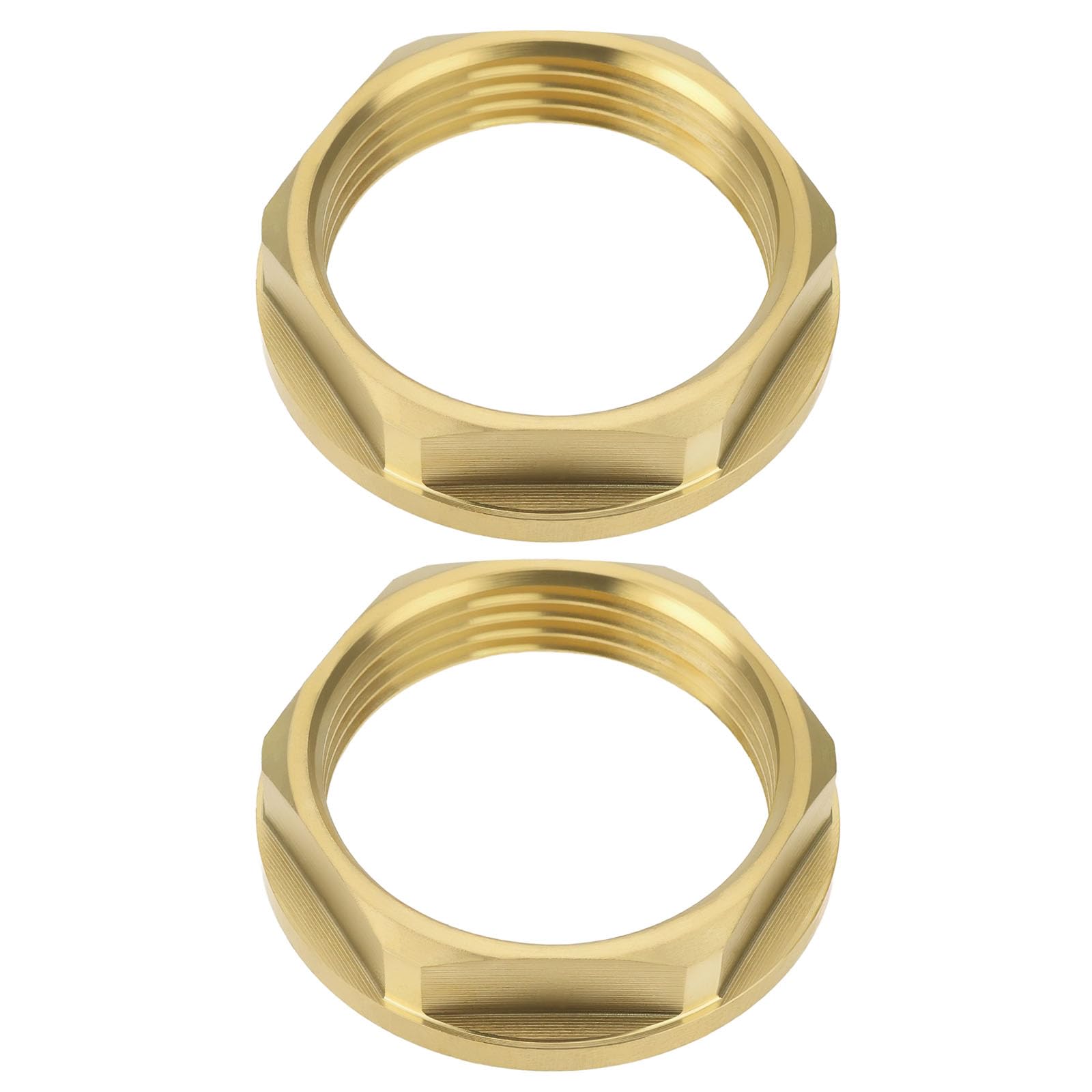 YINETTECH 2pcs 1 1/4 inches BSP Flanged Brass Nuts Basin Waste Back Nuts for Securing Ball Valves Toilet Handles Tank Connectors to Toilet Cisterns