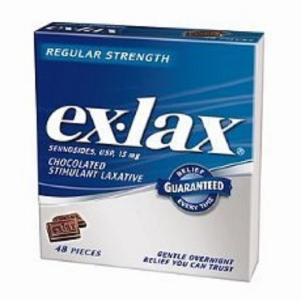exlax Laxative Chocolate Tablet 48 per Box 15 mg