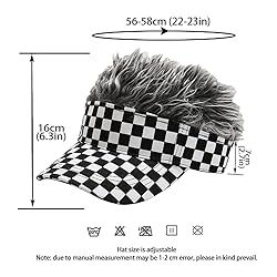 Unisex Checkered Print Sun Visors Hat with Grey