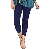 Jess & Jane Women's Mineral Washed Cotton Legging Capri (Large, Jet Denim)