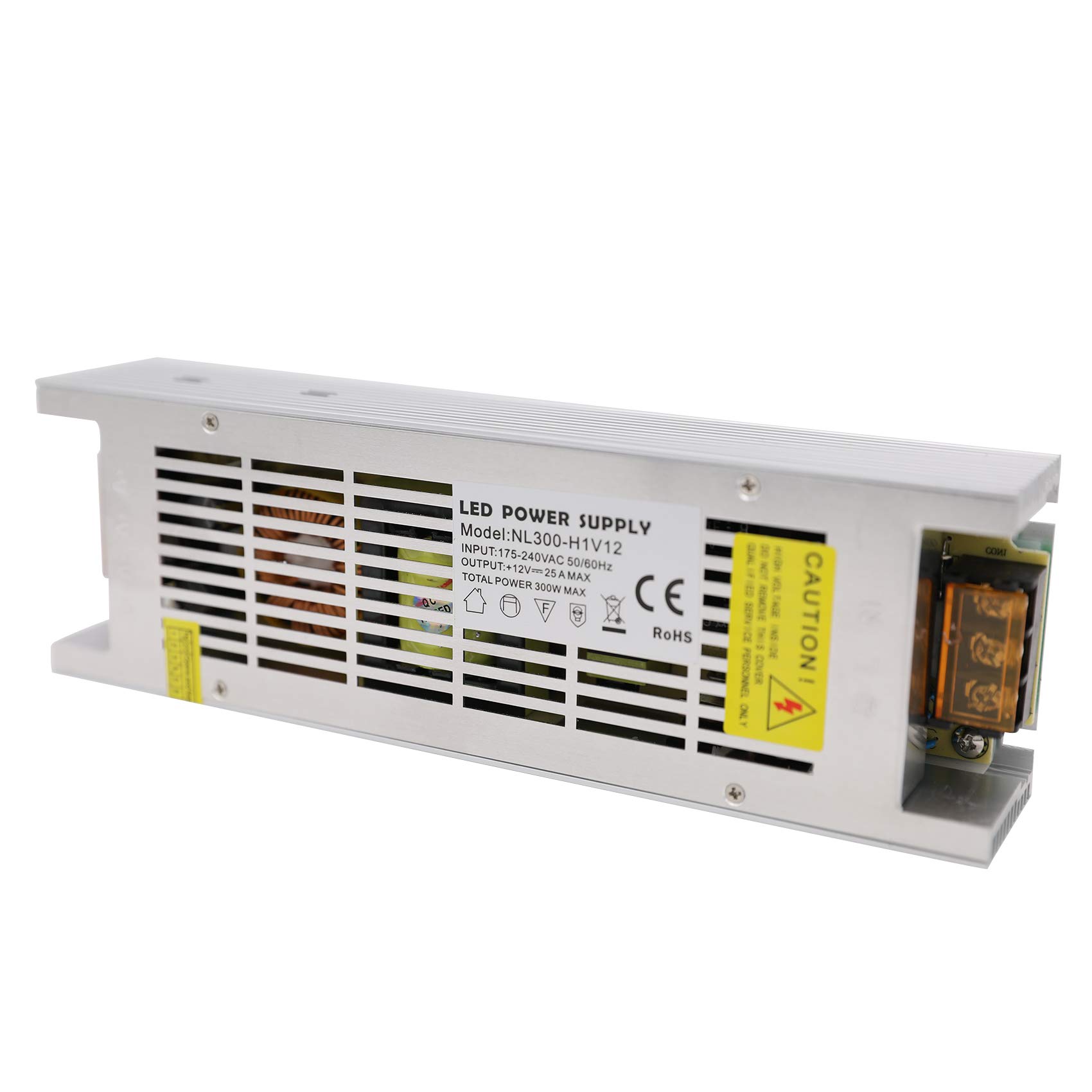 Daxpoo Led Strips Hue Lights 12v Volt Power Adapter Supply 300W PSU Transformer Driver (NL300-DP12)