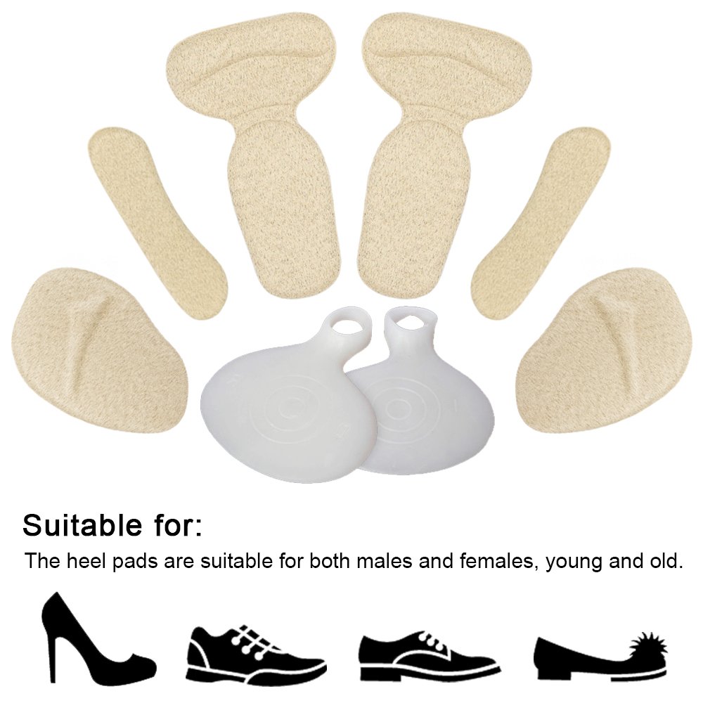 High Heel Pads by SQHT - Gel Ball of foot Cushions, Metatarsal Pads, Heel Snugs for Blister Pain Relief