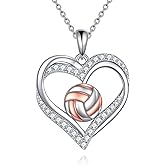 ZPMMPZ Sports Cross Necklace 925 Sterling Silver Heart Pendant Sports Jewelry Gifts For Women Men