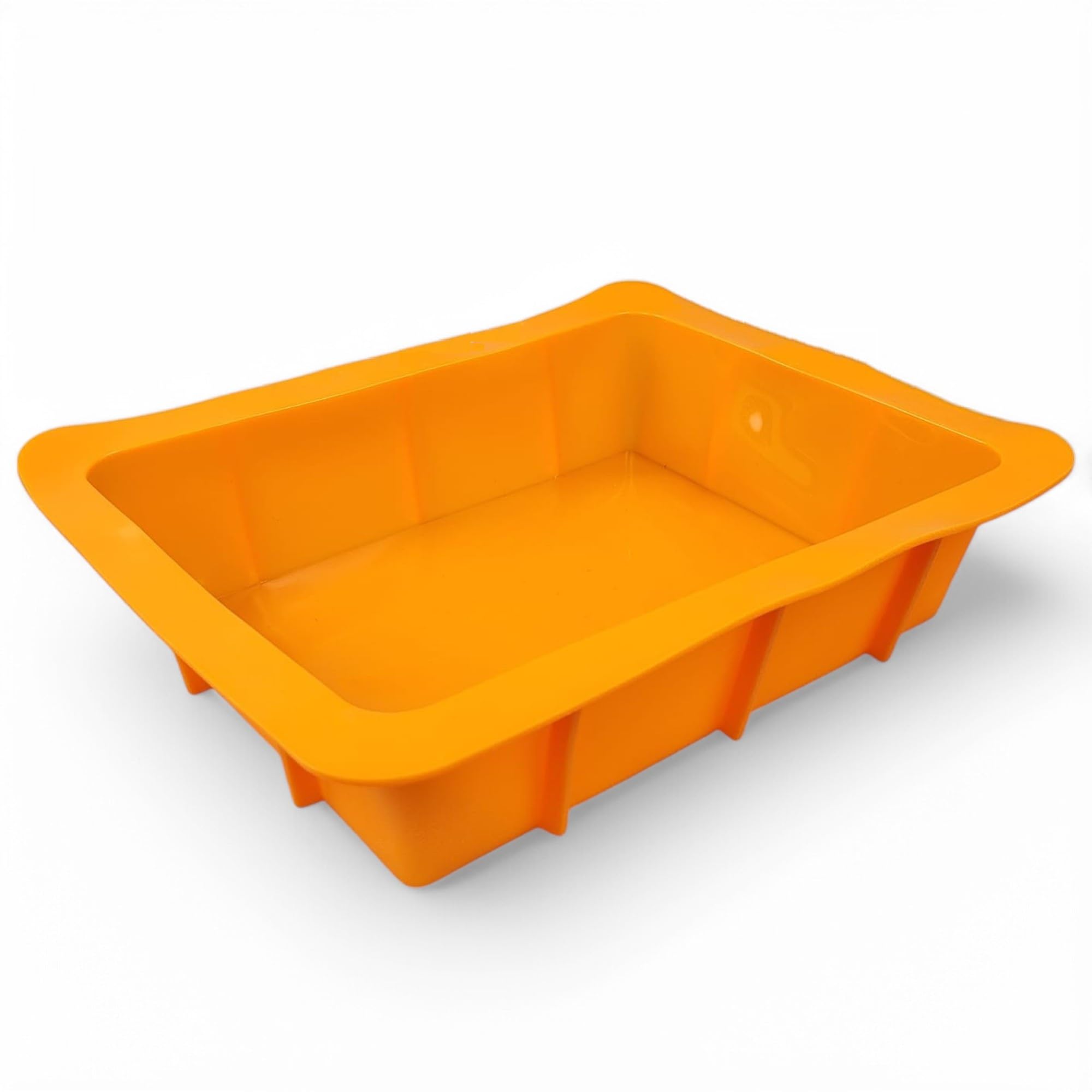 GMMH XXL Silicone Baking Lasagne Dish Baking Tin Cake Tin Loaf Bread Pan Loaf Tin (Orange)