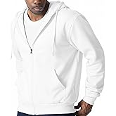 Ohoo Mens Slim Fit Long Sleeve Zip-up Fleece Hoodie With Kanga Pocket