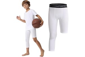 OEBLD Single Leg 3/4 Compression Tights, Unisex Sports Compression Pants, Basketball Leg Sleeves