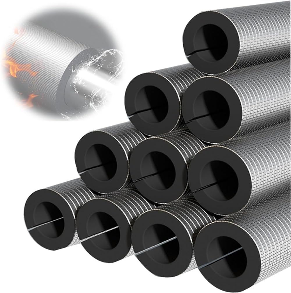 MObyat Fireproof Foam Pipe Insulation Embossed Aluminum Foil Wrap Tubing 20/30mm