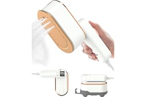 NAMMARO Travel Steamer Iron for Clothes - 1200W Handheld Size Portable Travel Steamer, 3 Steam Levels Clothes Steamer with LCD Screen, 10S Fast Heat-up Steamer for Dress Shirt Home Travel (White)