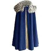 Mens Viking Cloak Fur Cape Costume Medieval Renaissance King With Fur Cloak Halloween Cosplay