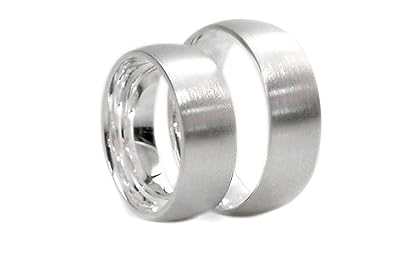 Glanzwelten Set-P-3035 Partnerringe / Freundschaftsringe / Trauringe aus 925er Sterling- Silber in seidenmatt