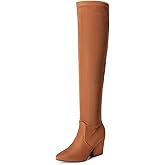 DREAM PAIRS Women's Pointed Toe Thigh High Over the Knee Boots Tall Chunky Blocked Heel Fall Long Fashion Sexy Boots