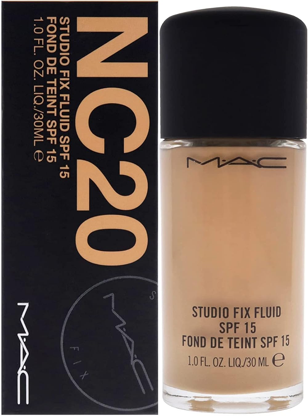 MAC Studio Fix Fluid SPF 15 Foundation NC20 30ml - Pack of 30