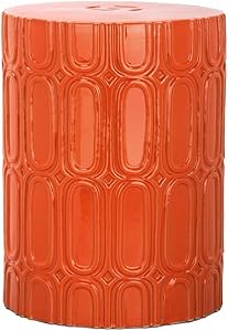 Safavieh Melody Glazed Ceramic Decorative Garden Stool, Orange