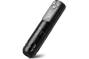 Ambition Soldier Rotary Battery Pen Tattoo Cartridge Machine with 2400mAh Wireless Power Japan Coreless Motor Digital LED Display Tattoo Equipment Supply for Professionals and Beginners Tattoo Artists