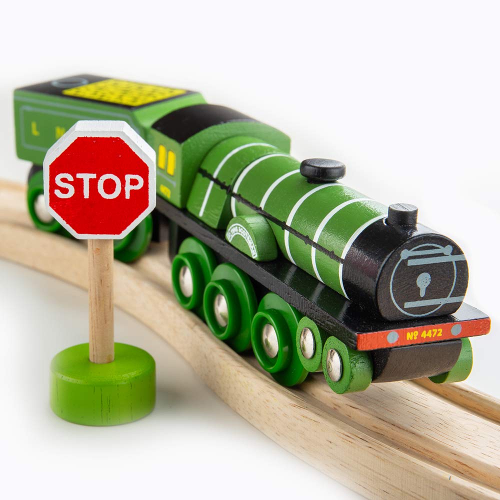 Bigjigs Rail Flying Scotsman Toy Train | Green Model for Wooden Track Set | Heritage Collection Railway Figures & Accessories | Great Gifts for 3+ Year Old Kids | Educational Tool for Toddlers