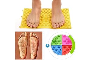 YOBEYI Foot Massage Mat Acupressure Mat Foot Reflexology Walking Toe Plate Massage Pad Bathroom Mat Yoga Mat Anti-Slip Mat Outdoor Game 2 PCS (Yellow)