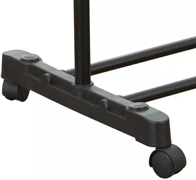 Cabide, ajustável de 90 a 158 cm, com rodas, prateleira, até 15 kg, suporte de roupa, prateado/preto